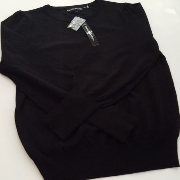 Catherine Malandrino Rhinestone Button Sleeve Detailed Sweater NWT - Picture 4 of 14